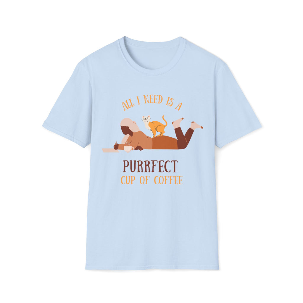 All I Need Is A Purrfect Cup Of Coffee - Unisex Softstyle T-Shirt