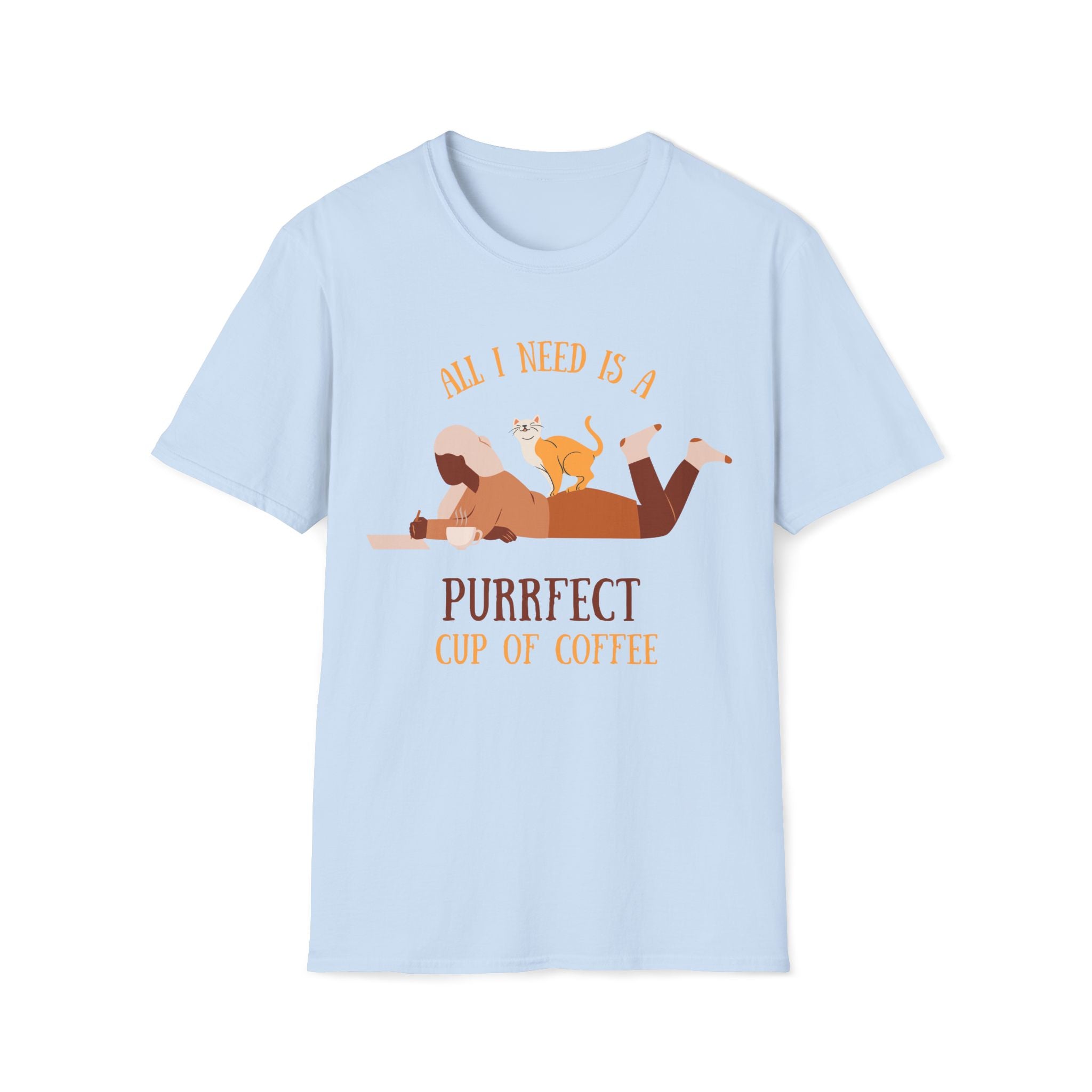 All I Need Is A Purrfect Cup Of Coffee - Unisex Softstyle T-Shirt