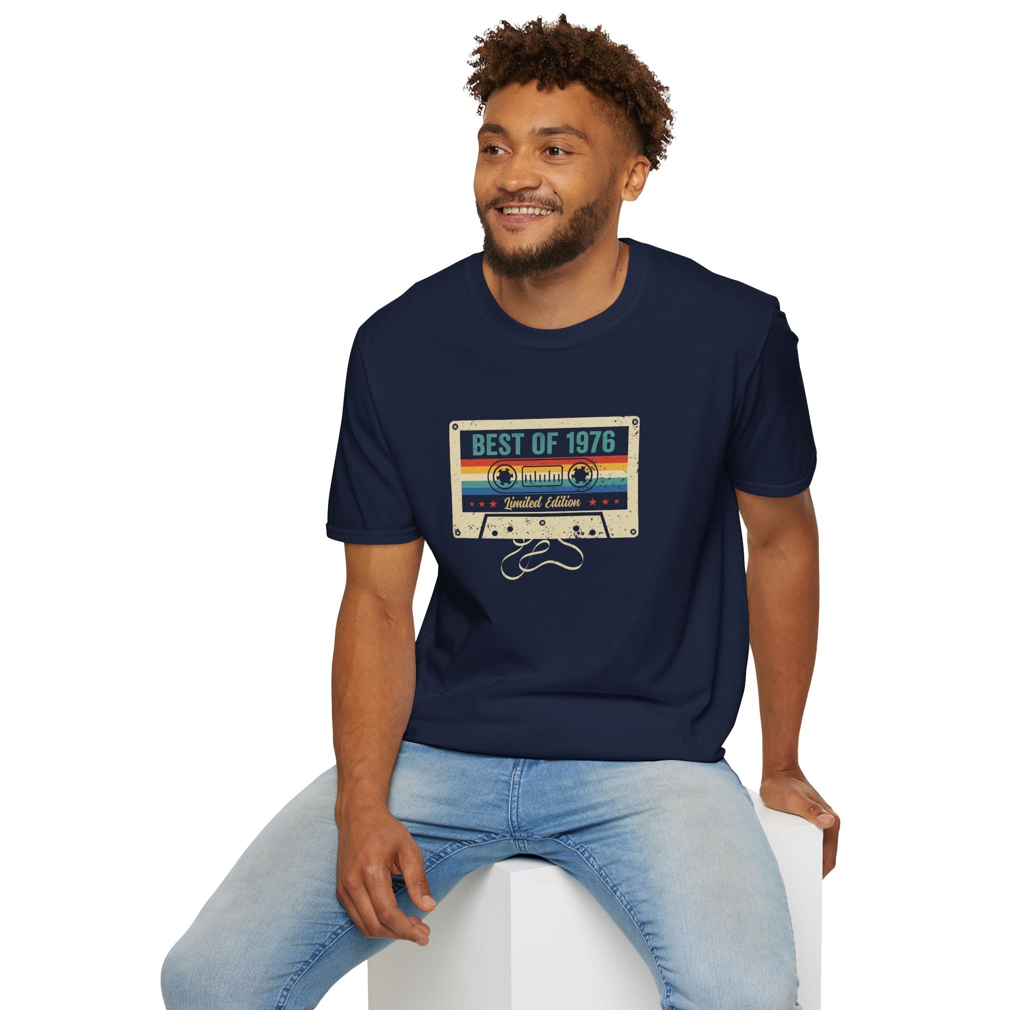 Turning 50, Best Of 1976, Cassette Tape Unisex Softstyle T-Shirt Unisex Adult T-shirt Australian Printer Birthday Music Retro