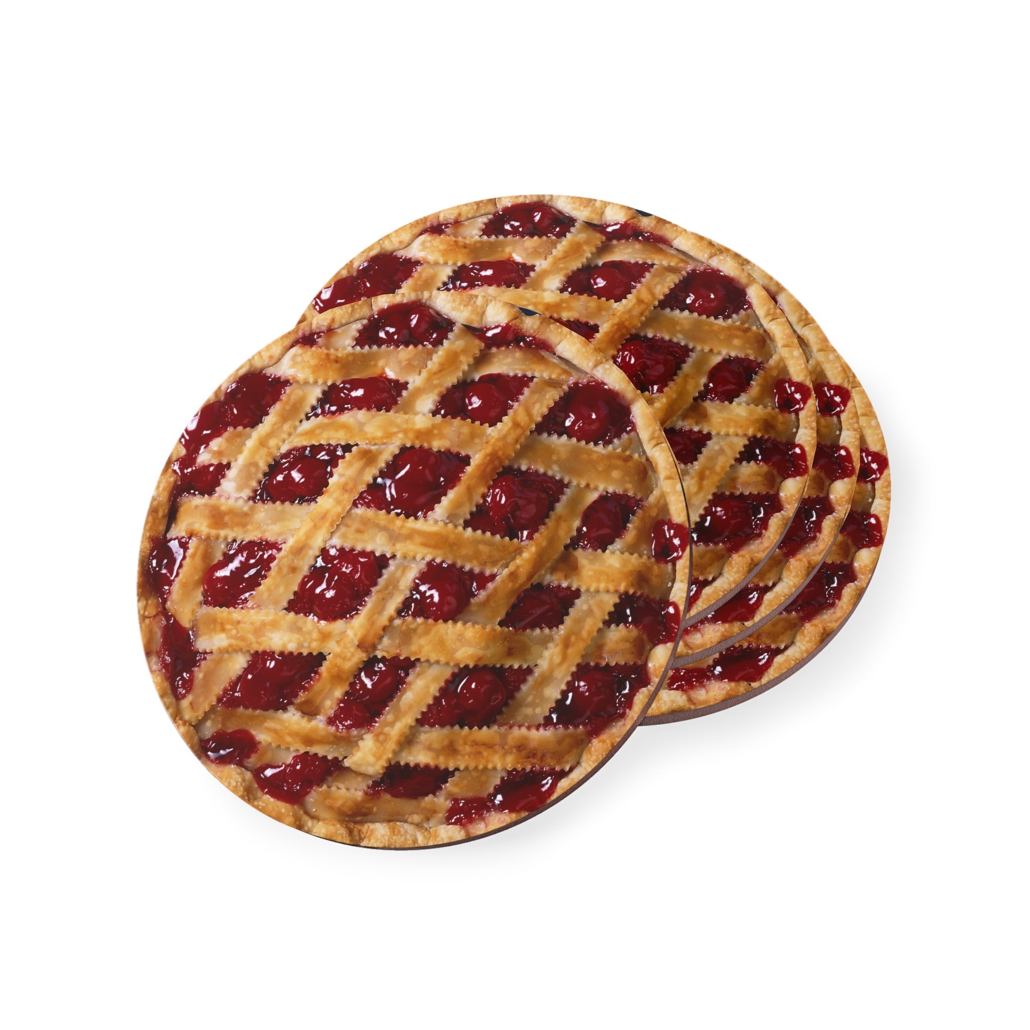 Cherry Pie - Round Coasters Round 3.7" x 3.7" 4pcs Round Coaster Australian Printer