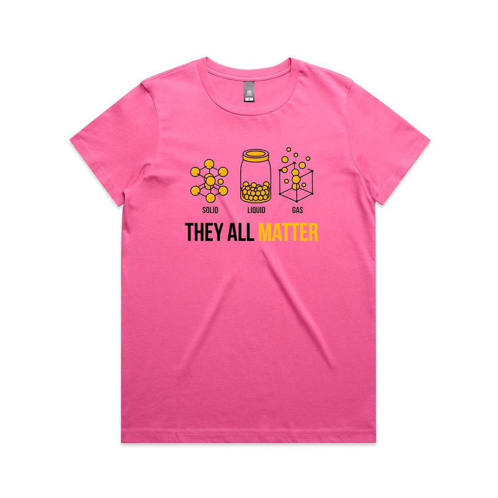 They All Matter Solid Liquid Gas Women's AS Colour T-shirt Charity pink Womens T-shirt Printed In Australia Science