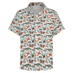 Pretty Moths And Butterflies Women's Collared Pocketless Short Sleeve Shirt