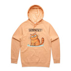 Cat, Seriously? - Mens Hoodie Peach Mens Hoodie animal Printed In Australia
