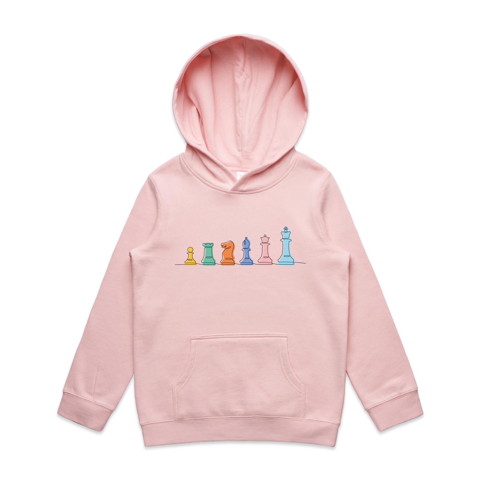 Chess - Kids Hoodie Pink Kids Hoodie Printed In Australia