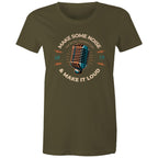 Make Some Noise - Womens T-shirt Army Womens T-shirt Music Printed In Australia