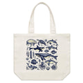 Sea Creatures Shoulder Canvas Tote Bag Default Title Large Tote Bag Ocean Printed In Australia