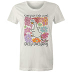 Sorry I'm Late, I Was Dilly Dallying - Womens T-shirt Natural Womens T-shirt animal Printed In Australia