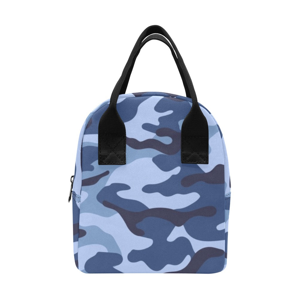 Blue Camouflage - Zipper Lunch Bag One Size Zipper Lunch Bag Printed Offshore