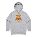 I'm Bun In A Million, Hamburger - Womens Hoodie Grey Marle Womens Hoodie Food Printed In Australia