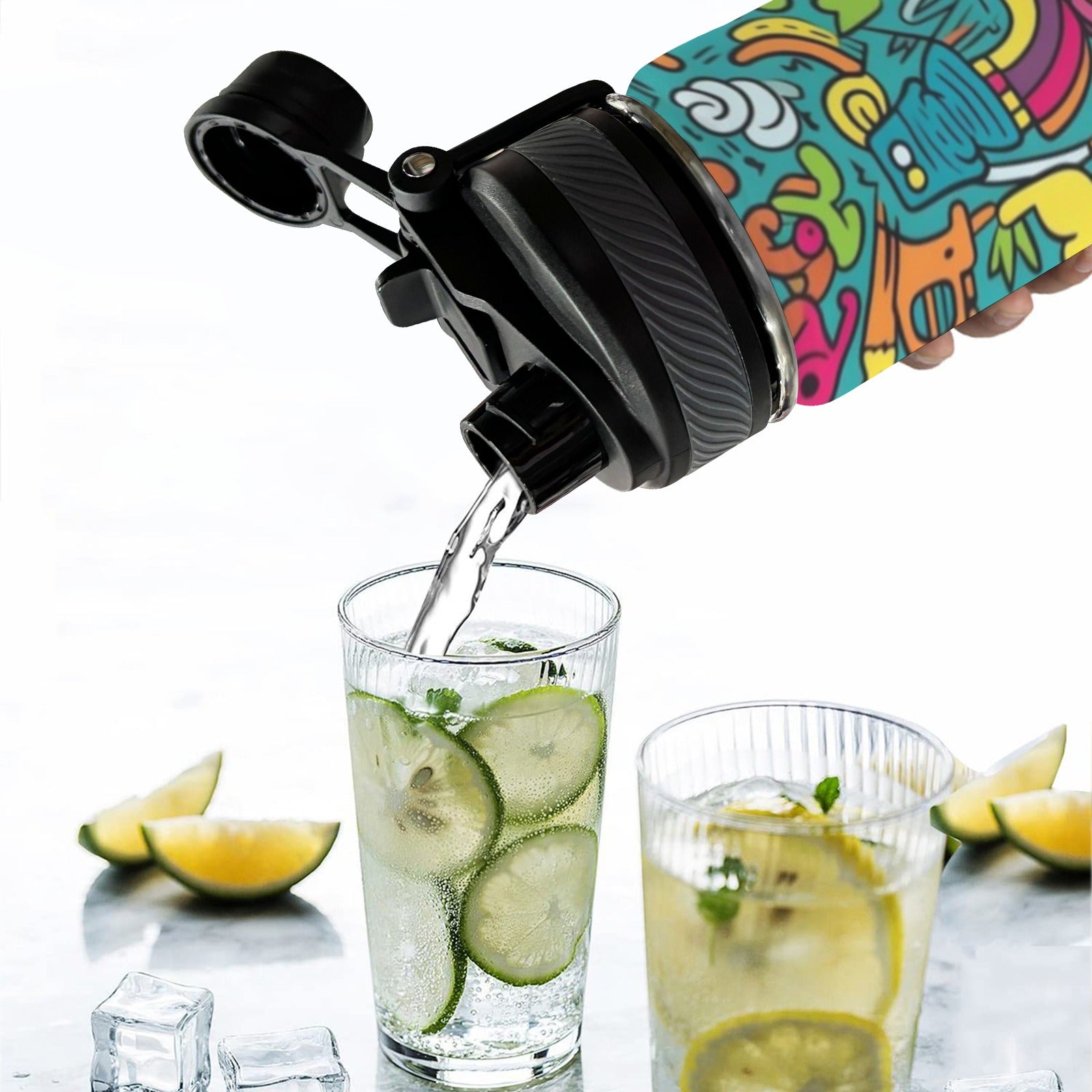 Crazy Characters - Insulated Water Bottle with Dual-Use Lid (18oz) Insulated Water Bottle with Dual-Use Lid (18oz) Printed Offshore