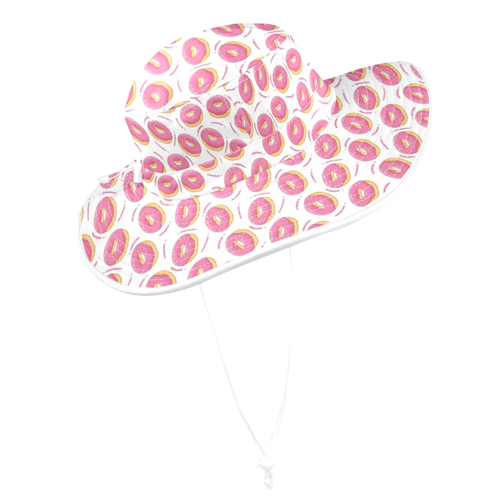 Pink Donuts Wide Brim Bucket Hat Wide Brim Bucket Hat Food Printed Offshore