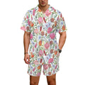 Australian Flowers Men's Hawaiian Shirt & Shorts Set Men's Hawaiian Shirt & Shorts Set Plants Printed Offshore