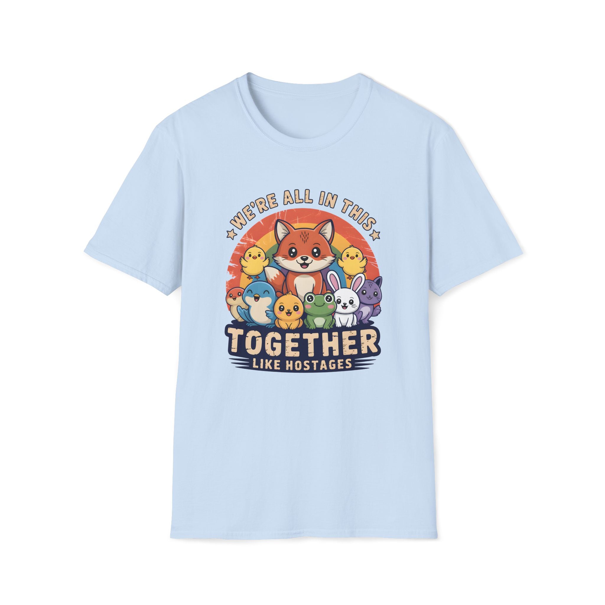 Cute Fox and Animal Friends We're All In This Together Like Hostages Unisex T-Shirt Unisex Adult T-shirt animal Globally Fulfilled