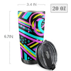Retro Geometric - 20oz Mobile Tumbler with Lid (Black Lock) 20oz Travel Mug Printed Offshore