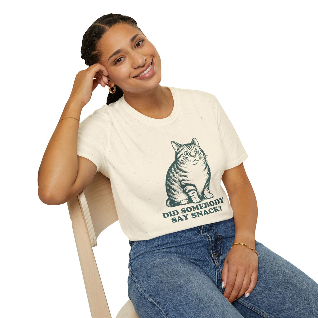 Cat, Did Somebody Say Snack - Unisex Softstyle T-Shirt