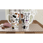All The Coffee - White Latte 17oz Ceramic Mug Latte Mug Coffee Globally Fulfilled
