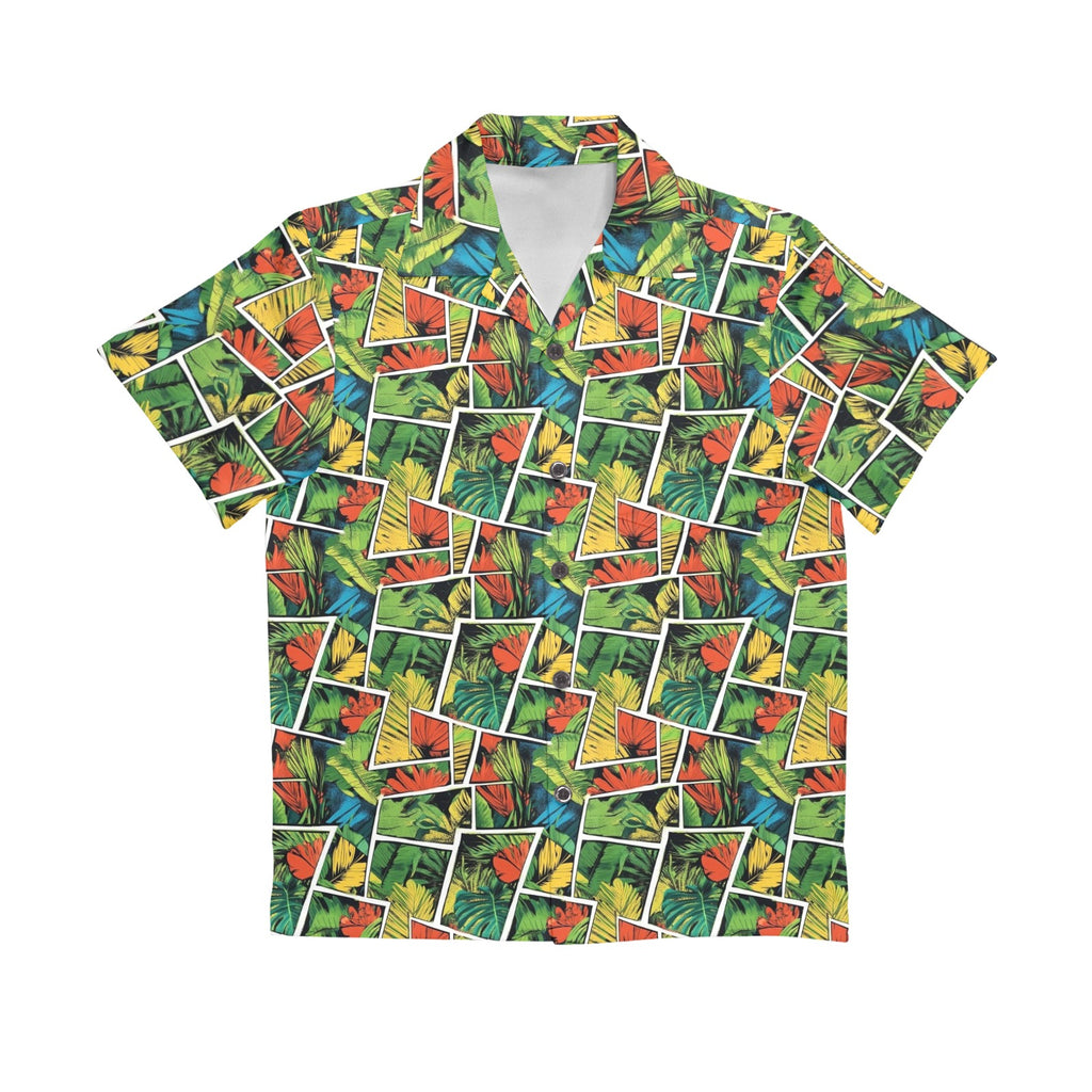 Tropical Comic Book Style Senior Kids Hawaiian Shirt
