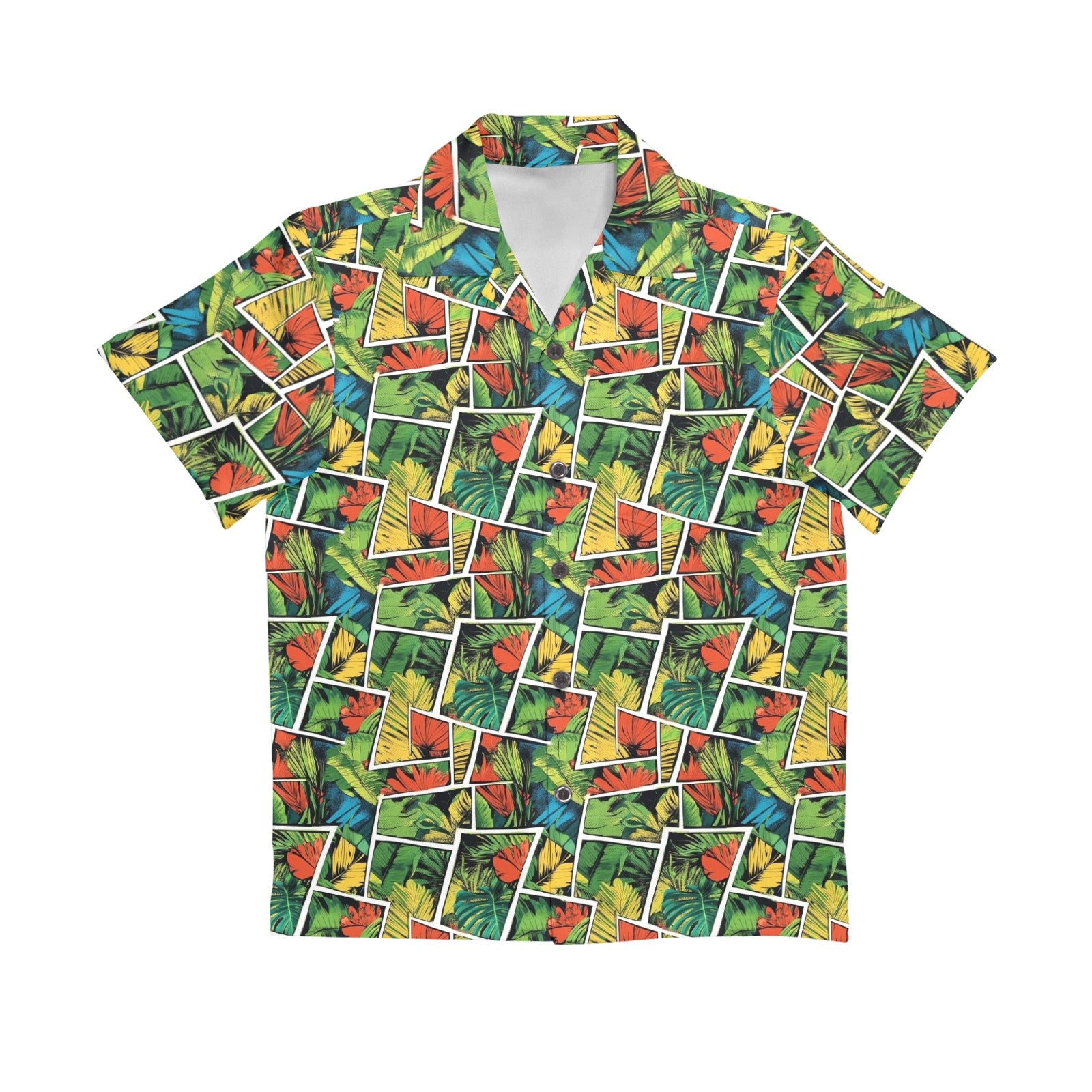 Tropical Comic Book Style Senior Kids Hawaiian Shirt