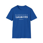 Guitar Timeline Unisex Softstyle T-Shirt Royal Unisex Adult T-shirt Australian Printer Music