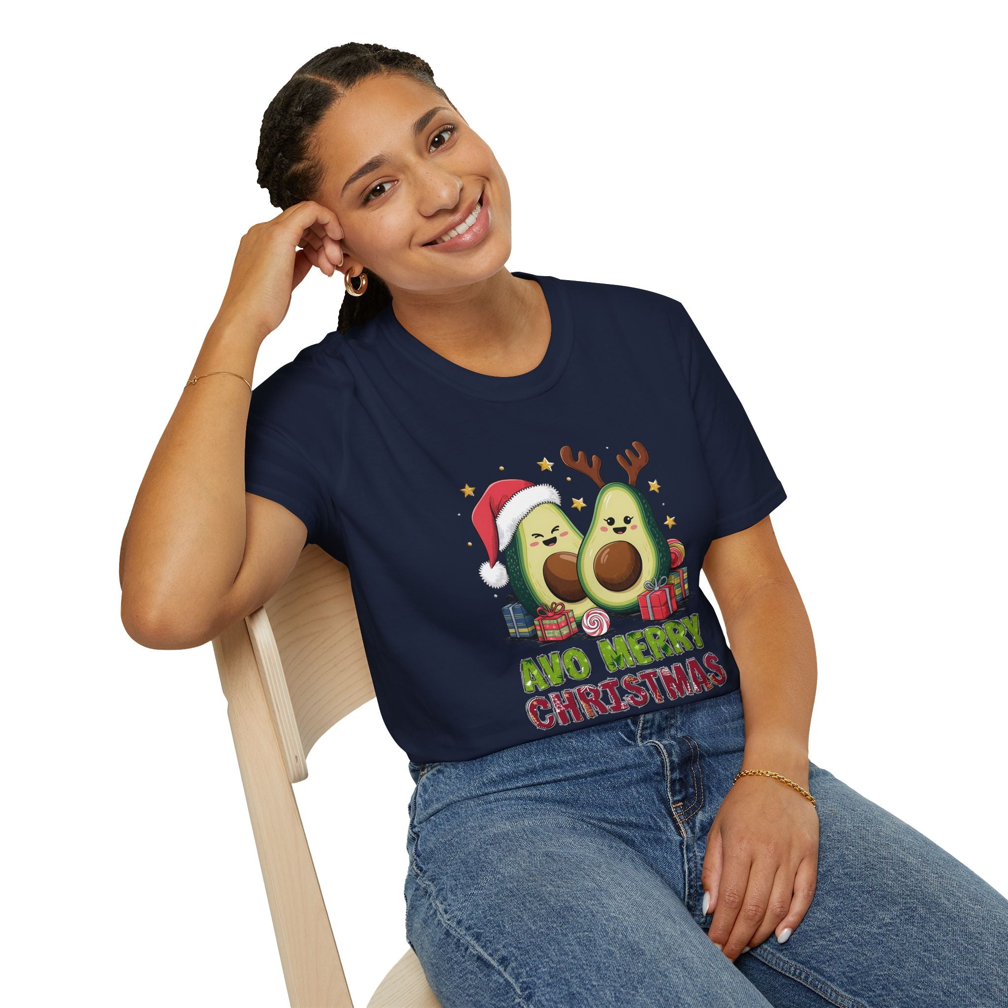 Avo Merry Christmas, Avocado - Unisex Softstyle T-Shirt