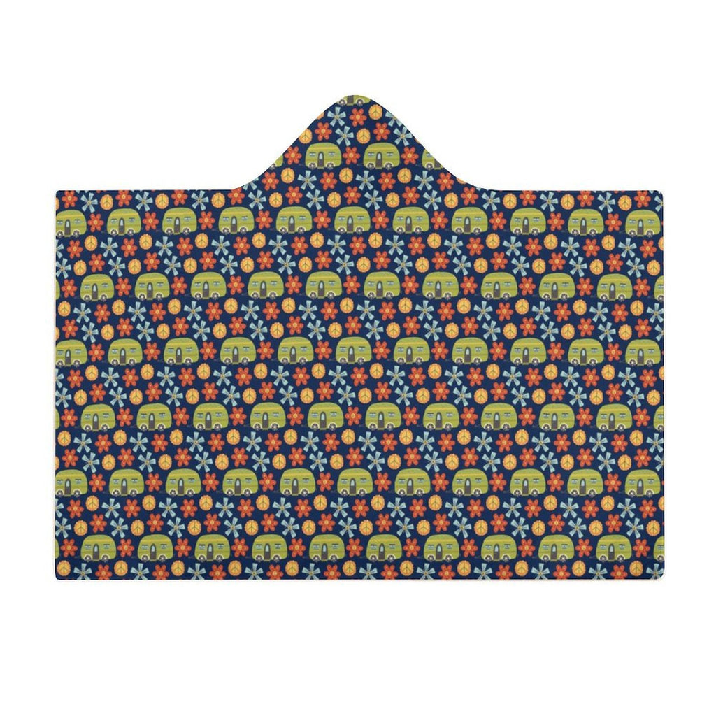 Hippie Caravan Kids Hooded Blanket 100cm x 130cm Kids Hooded Blanket Printed Offshore Retro