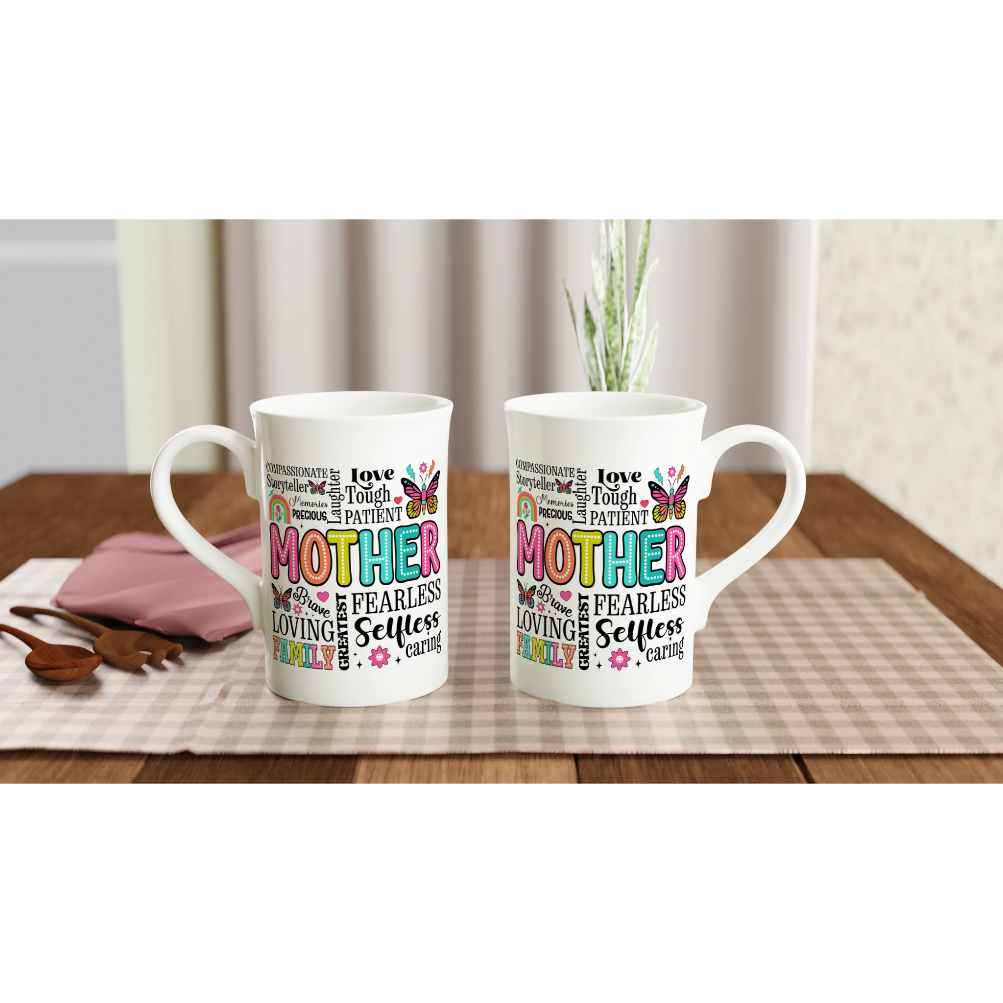 Mother Word Cloud - White 10oz Porcelain Slim Mug Porcelain Mug Globally Fulfilled Mum