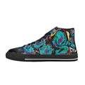 Flower It Blue Women's High Top Canvas Shoes US12 Womens Classic High Top Shoes Printed Offshore