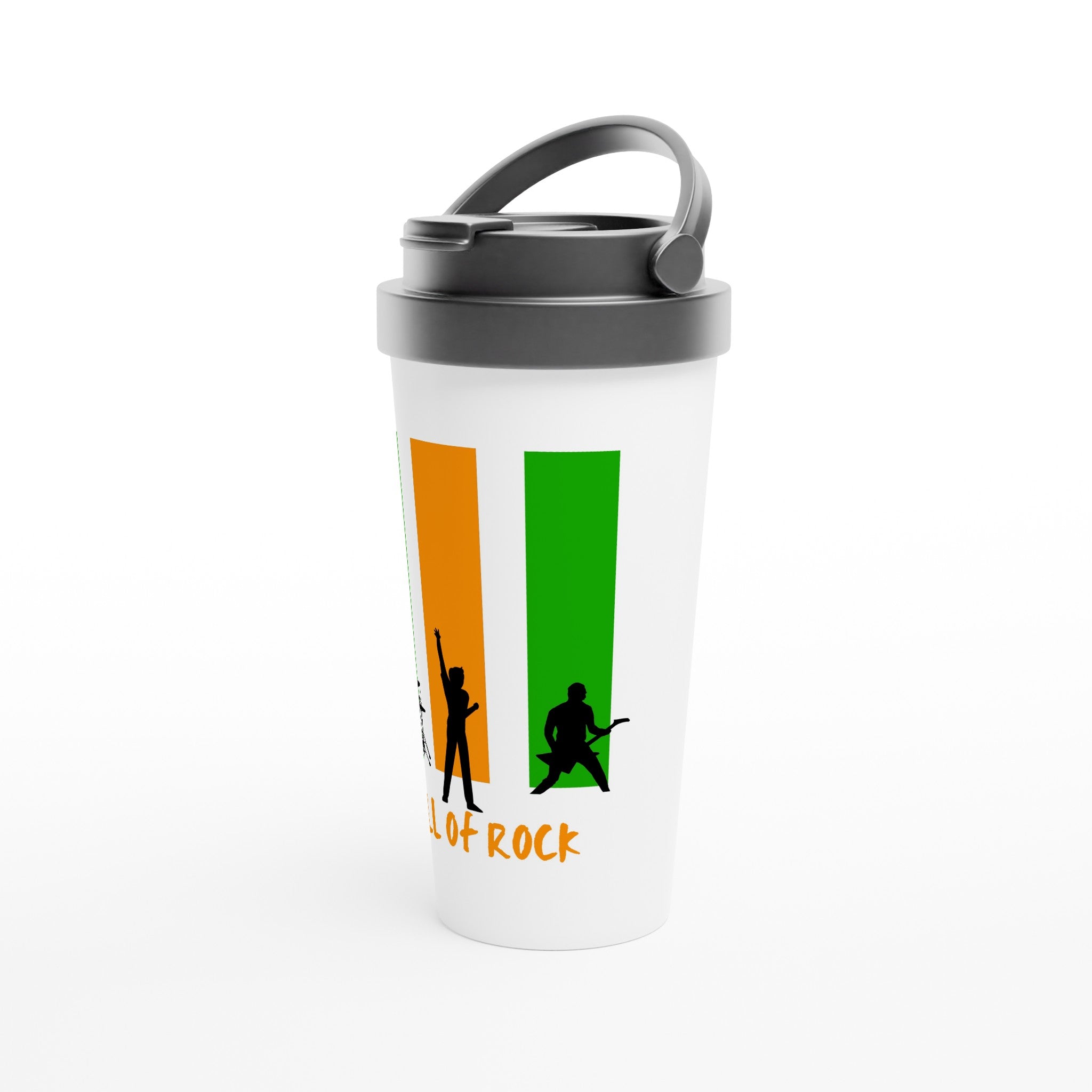 Full Of Rock - White 15oz Stainless Steel Travel Mug Travel Mug Globally Fulfilled Music