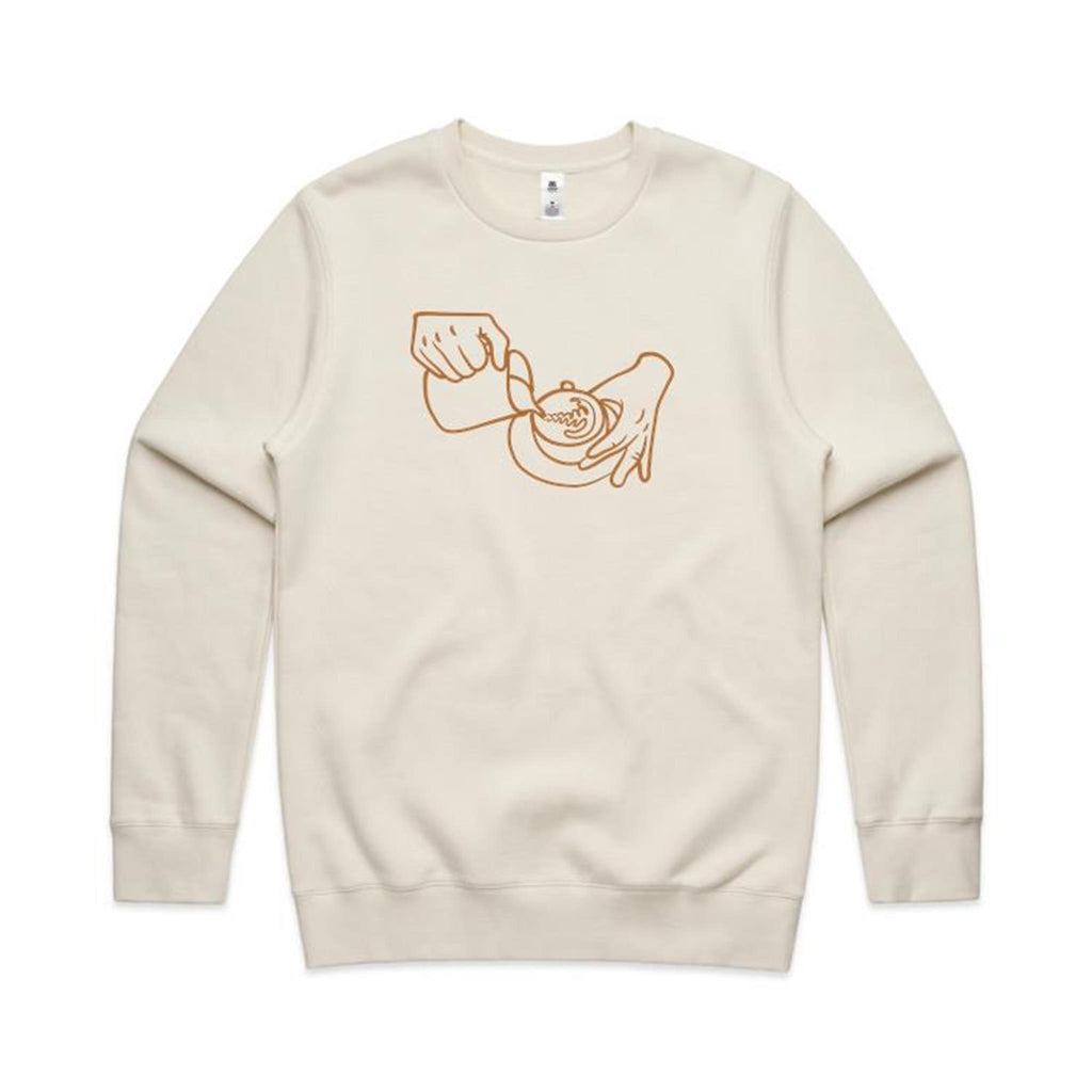 Barista - AS Colour Stencil Crew Sweatshirt Ecru Sweatshirt Coffee Printed In Australia