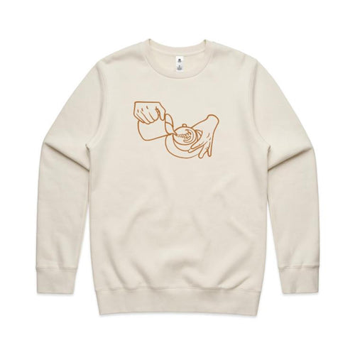 Barista - AS Colour Stencil Crew Sweatshirt Ecru Sweatshirt Coffee Printed In Australia