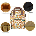 70's Style Floral Multi-Function Backpack, Nappy / Diaper Bag Multi-function Backpack, Nappy / Diaper Bag Plants Printed Offshore