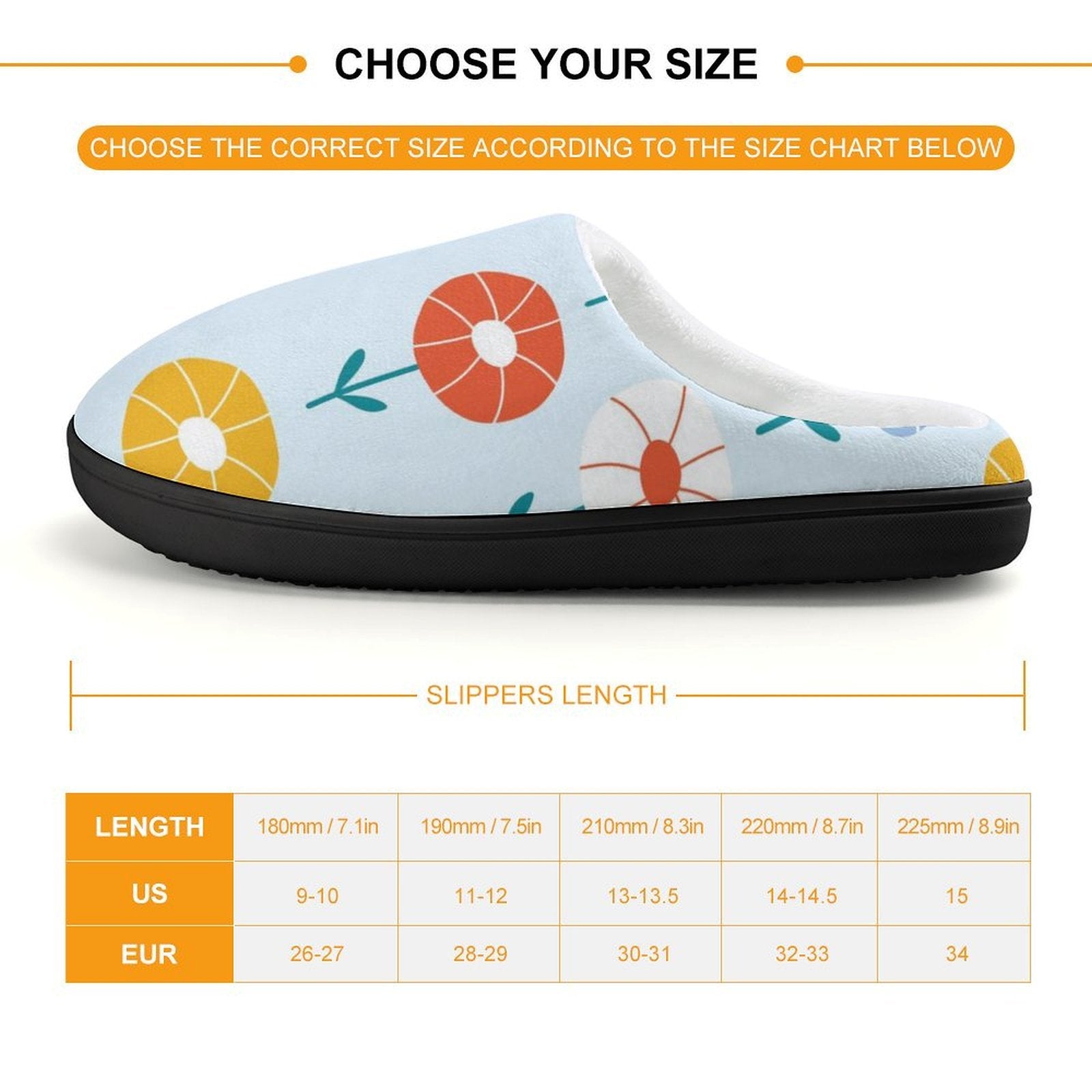 Abstract Cute Flowers Kids Cotton Slippers