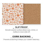 Orange Surf Ceramic Coasters (Square) Ceramic Coasters Printed Offshore Surf