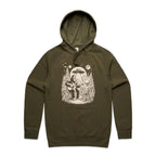 Alien And Bigfoot Playing Guitar - Mens Hoodie Army Mens Hoodie Music Printed In Australia Sci Fi