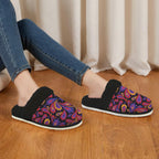 Paisley Swirl Women's Fur Trim Thick-Sole Indoor Slippers Women's Fur Trimmed Slippers Printed Offshore