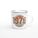 Personalised 1976 Classic White 12oz Enamel Mug Personalised Enamel Mug Globally Fulfilled
