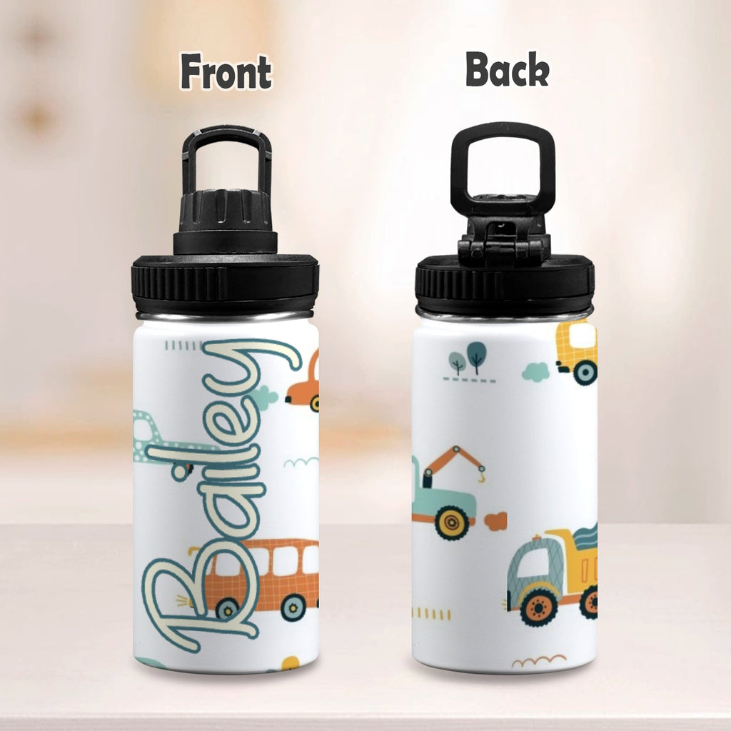 Personalised - Cars - Kids Stainless Steel Water Bottle