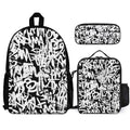 Graffiti Three Piece Backpack Set white One size Three Piece Backpack Set Printed Offshore