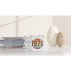 Personalised 1976 Classic White 12oz Enamel Mug Personalised Enamel Mug Globally Fulfilled