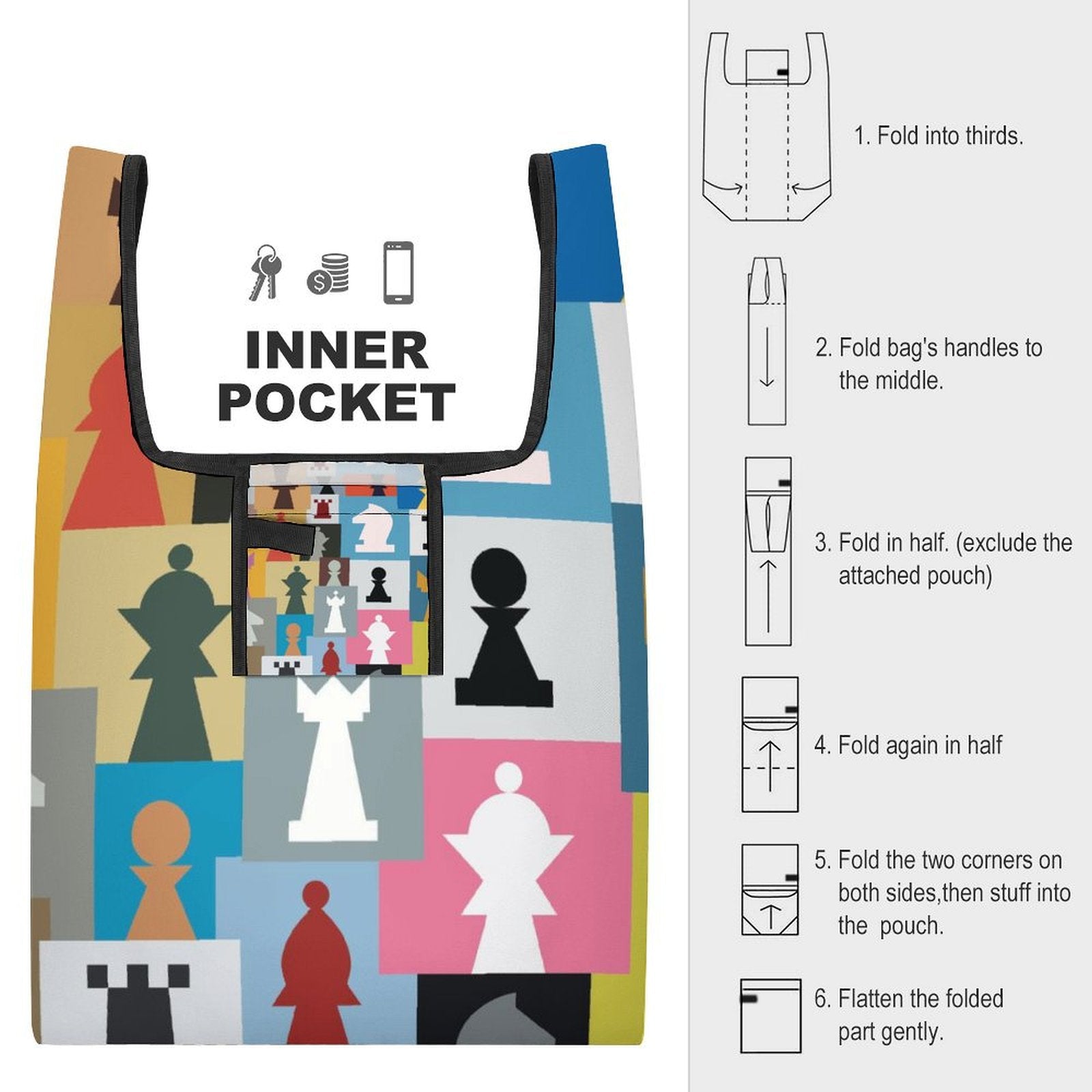 Colourful Chess - Collapsible Shopping Bag