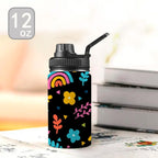 Rainbows And Flowers - Kids Water Bottle with Chug Lid (12 oz)