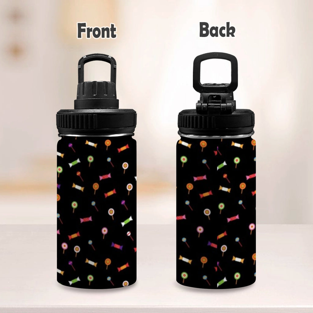 Candy - Kids Water Bottle with Chug Lid (12 oz) Kids Water Bottle with Chug Lid Food Printed Offshore