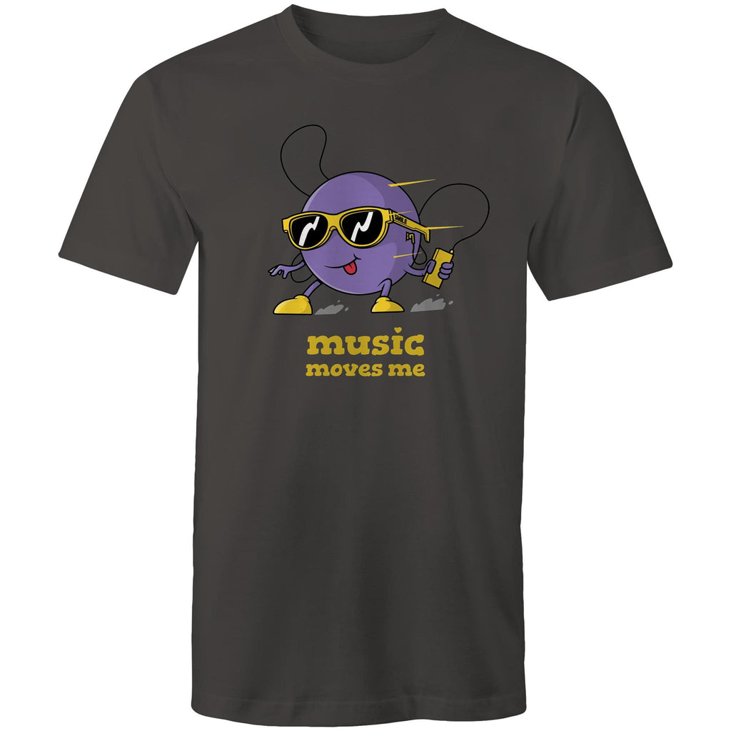 Music Moves Me - Mens T-Shirt Charcoal Mens T-shirt Music Printed In Australia