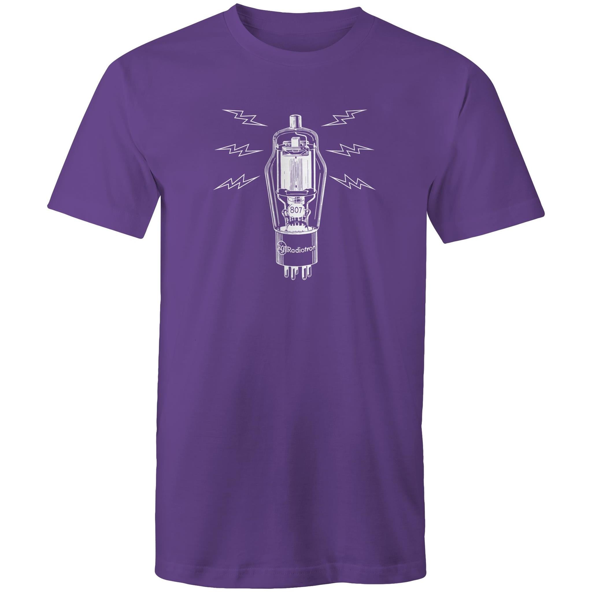 Amplifier Tube Valve - Mens T-Shirt Purple Mens T-shirt Music Printed In Australia
