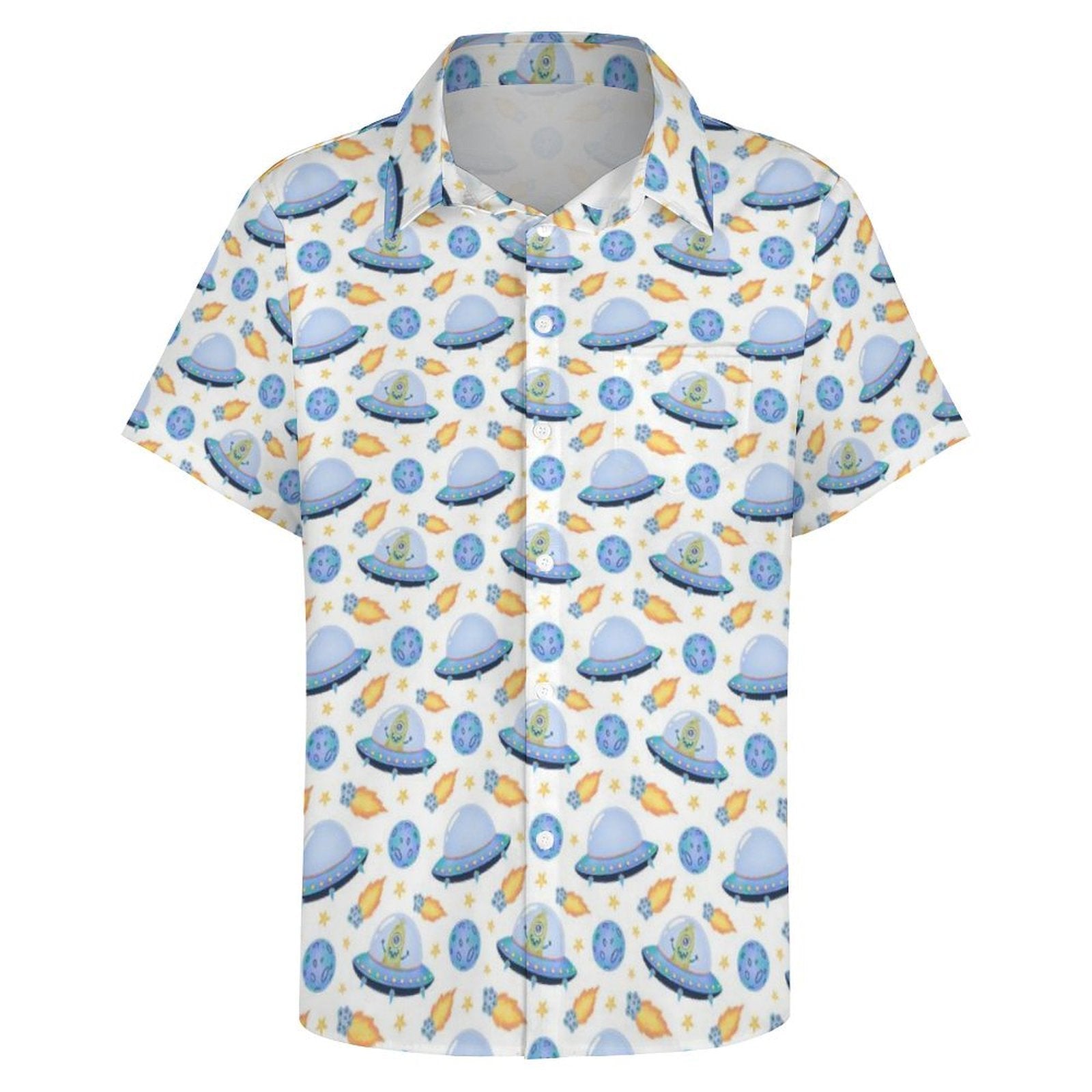UFO's Women's Short-Sleeve Button Up Shirt