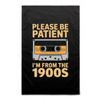 Please Be Patient, I'm From The 1900's AS Colour Tea Towel Black One Size Tea Towel Music Printed In Australia Retro