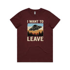 UFO I Want To Leave Women's AS Colour T-shirt