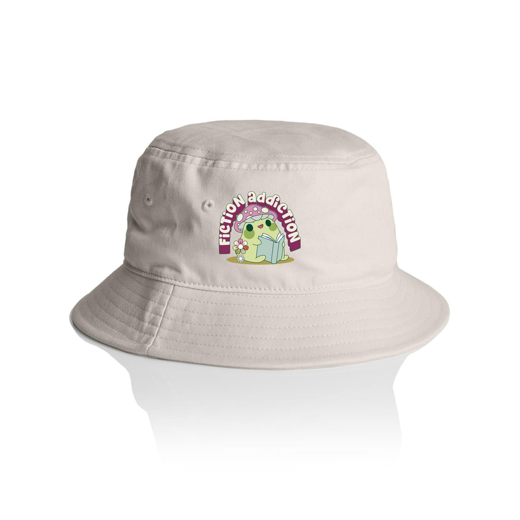 Fiction Addiction - AS Colour Bucket Hat Bone One Size As Colour Bucket Hat Printed In Australia Reading