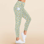 Delicate Frangipani Women's High Waist Pockets Yoga Leggings Women's High Waist Pockets Yoga Leggings Plants Printed Offshore