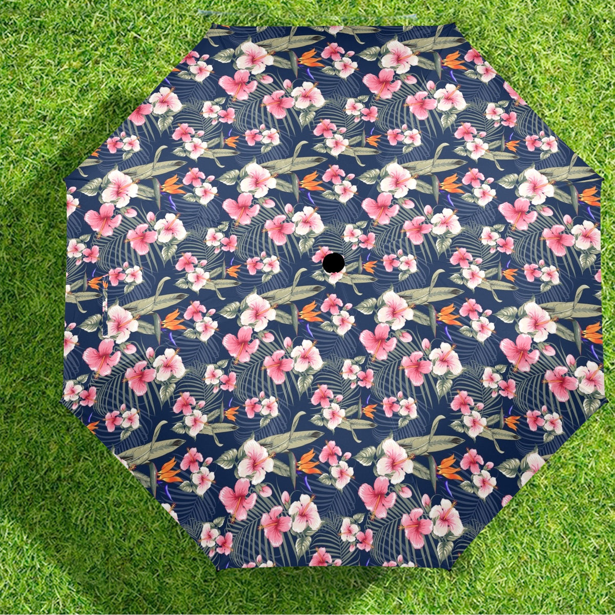 Dark Hawaiian Floral Umbrella Umbrella Plants Printed Offshore